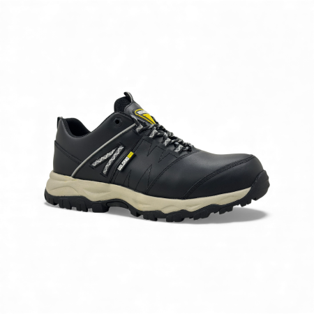 zapatilla de seguridad en cuero con puntera de acero fenix black
