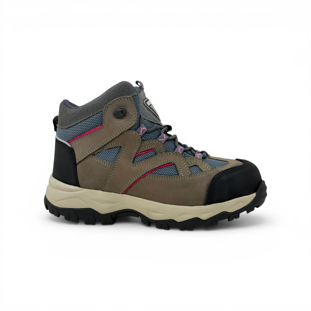 Botas de Seguridad Adri Rosadas - Volcano Pro | Cuero Nobuck y Punta de Acero - Imagen 2