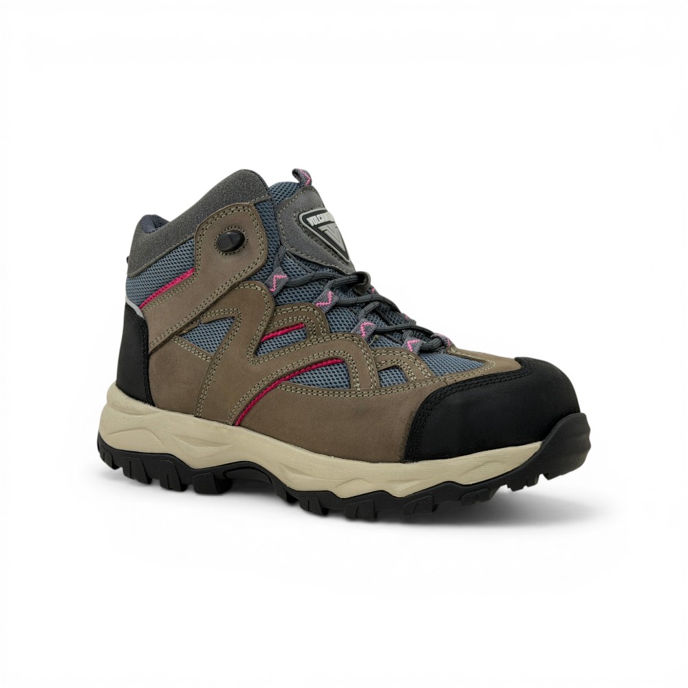 Botas de Seguridad Adri Rosadas - Volcano Pro | Cuero Nobuck y Punta de Acero