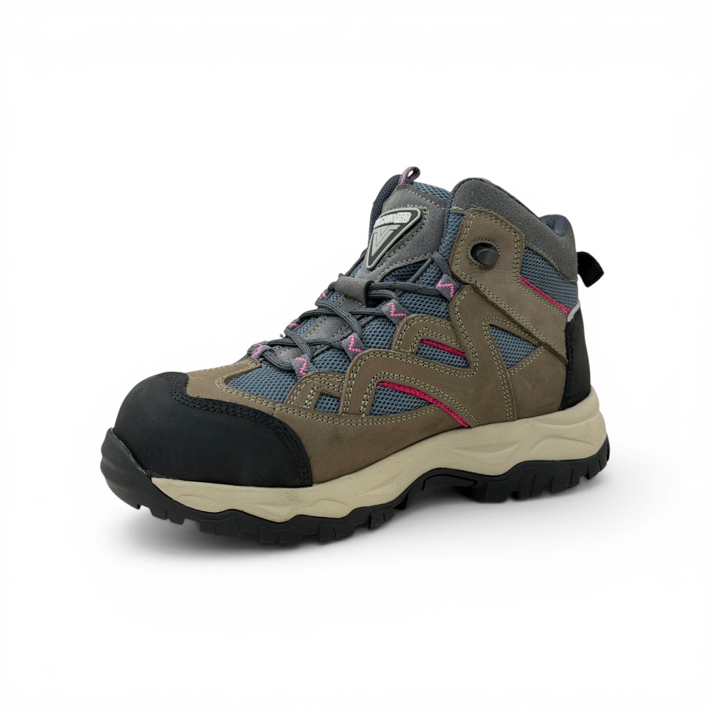 Botas de Seguridad Adri Rosadas - Volcano Pro | Cuero Nobuck y Punta de Acero - Imagen 3