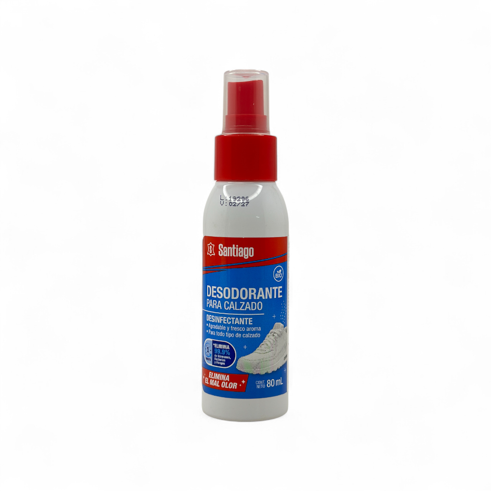 Desodorante para Calzado Santiago 80 ml - Elimina Mal Olor y Desinfecta