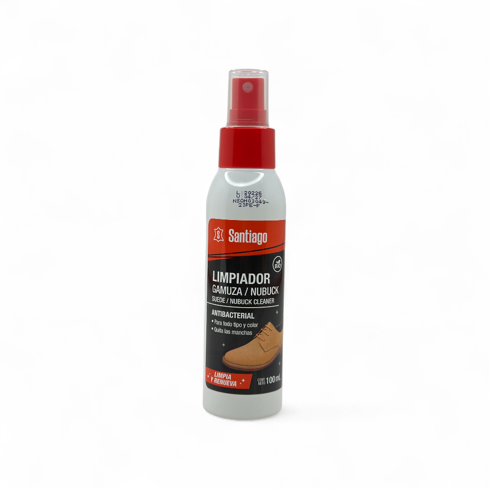 Limpiador de Gamuza y Cuero Nobuck Santiago 100 ml - Elimina Manchas y Restaura la Apariencia
