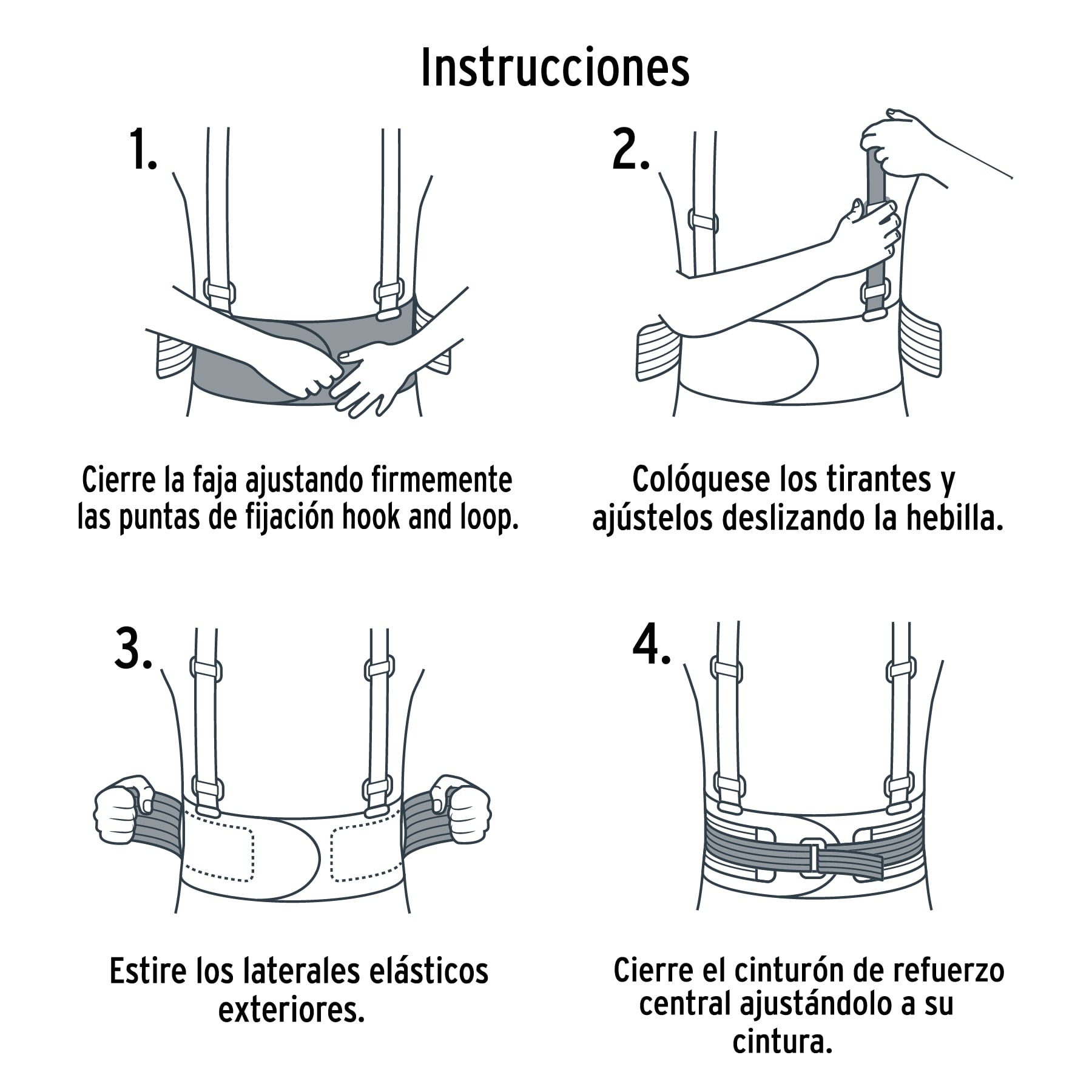 Cinturón Soporte Lumbar TRUPER | 4 Varillas + Ajuste Hook & Loop - Imagen 4
