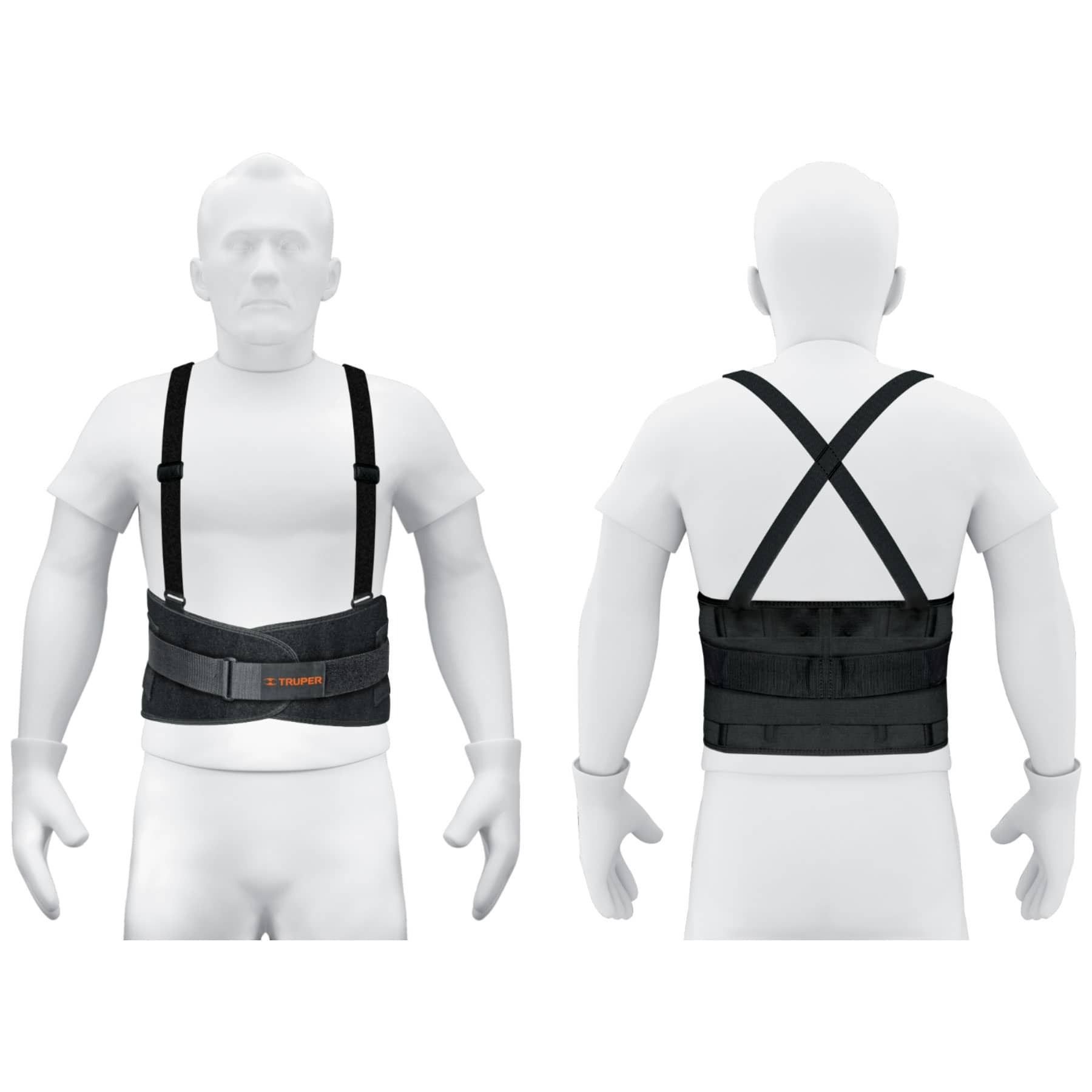 Cinturón Soporte Lumbar TRUPER | 4 Varillas + Ajuste Hook & Loop - Imagen 2